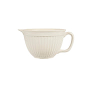Steingut-Rührschüssel Bowl von IB Laursen in der Farbe Butter-cream, innen Vanille, 18 cm, 1,3 l Volumen, mit Henkel und typischem Rillendesign