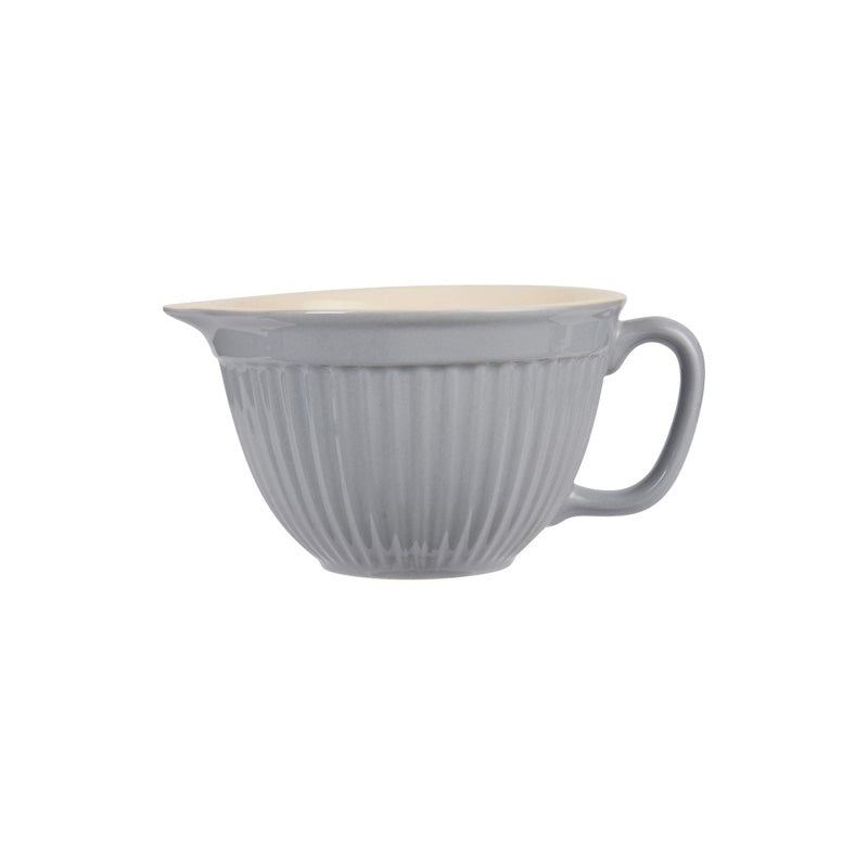 IB Laursen Rührschüssel mit Henkel und Ausgießer, Farbe: French Grey, 1,3 l Volumen, 18 cm hoch, darf auch in die Mikrowelle