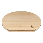 Schneide- und Wendebrett Shun Hinoki von KAI aus jap. Zypressenholz, 
eine Seite mit Saftrille, leichtes Gewicht, weiches Holz für  klingenschonendes Schneiden
Online-Shop Home-and-Kitchen.de 