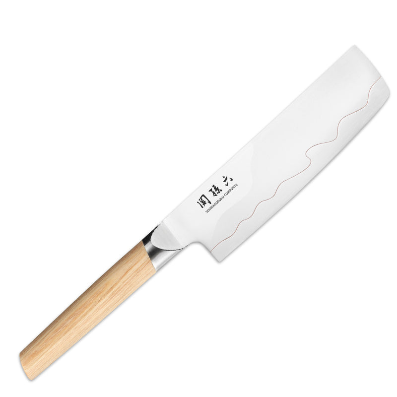 Beidseitig geschliffenes und handge-fertigtes Nakiri von KAI - Serie: Seki Magoroku Composite, Gewicht 185 gr., Griff aus hellem Pakkaholz
Online-Shop Home-and-Kitchen.de