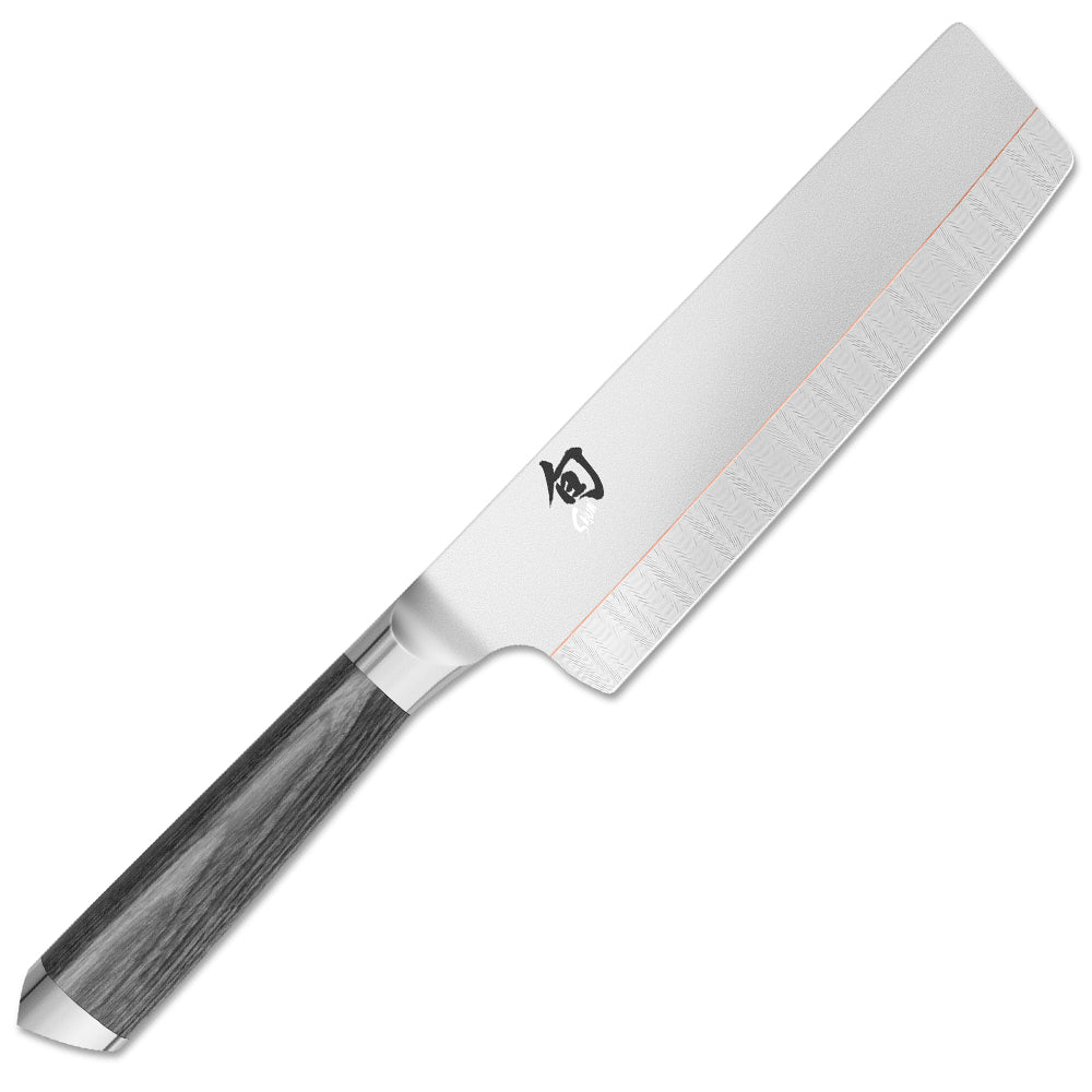 Japanisches Gemüsemesser Nakiri von KAI, beidseitig geschliffen, Griff aus Pakkaholz, von Hand abgezogen