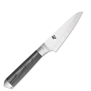 Handgefertiges Officemesser von KAI -Serie: Shun Kagerou, Küchenmesser u.a. für kleine Schneidarbeiten, beidseitig geschliffen, Griff: Pakkaholz, grau-meliert . Online-Shop Home-and-Kitchen.de