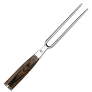 Tranchiergabel von KAI - Serie: Shun Premier Tim Mälzer, Gesamtlänge 37,5 cm, handgefertigt in Japan, 
Griff: Pakkaholz, braun-meliert
Online-Shop Home-and-Kitchen.de