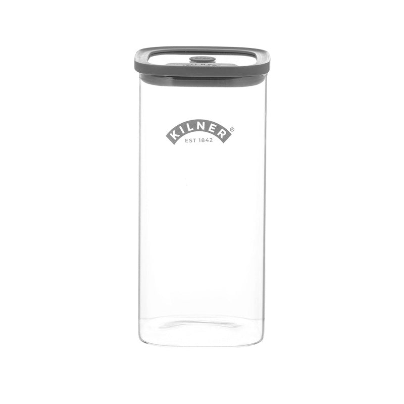 FRESH STORAGE - Aufbewahrungsgläser von Kilner in 3 Größen verfügbar, stapelbar, 
Volumen 0,5 l, 1,0 l oder 1,5 l
mit integrierter Vakuumversiegelung
Auch für den Kühlschrank geeignet
Für alle trockenen Lebensmittel spülmaschinengeeignet (ohne Deckel)