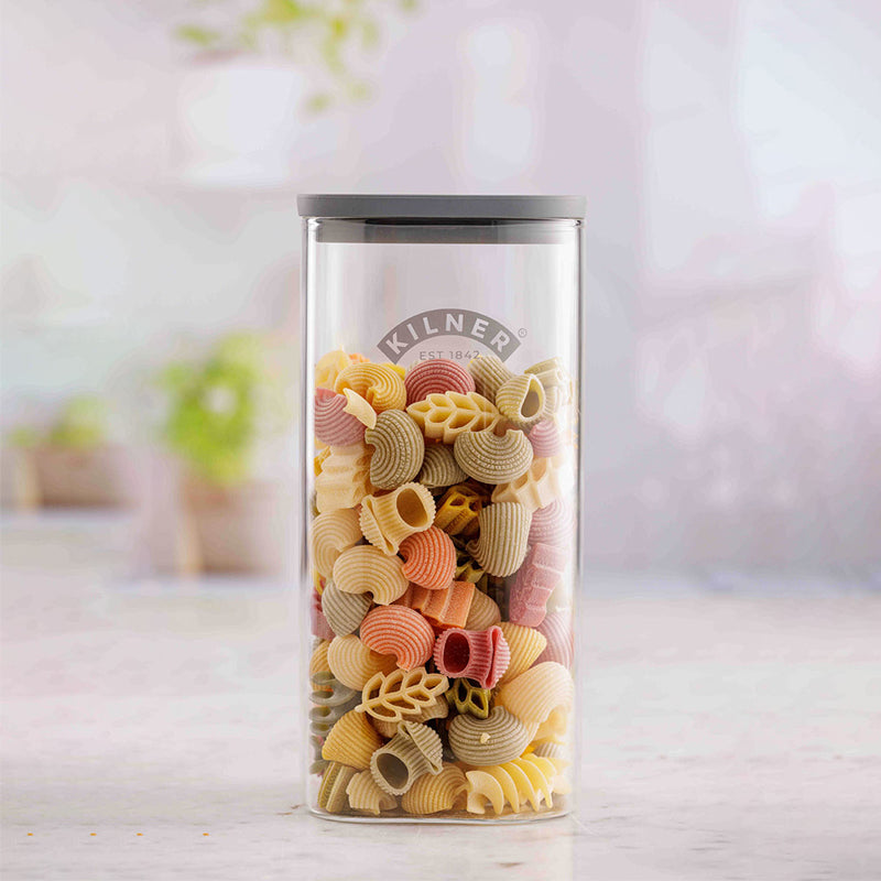 FRESH STORAGE - Aufbewahrungsgläser von Kilner in 3 Größen verfügbar
Volumen 0,5 l, 1,0 l oder 1,5 l
Mit integrierter Vakuumversiegelung
stapelbar
Für alle trockenen Lebensmittel
spülmaschinengeeignet (ohne Deckel)