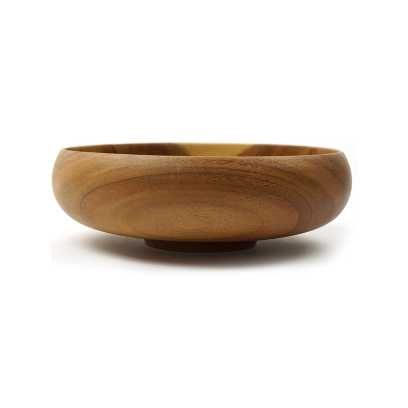 Große Schale / Salatschüssel von Kinta, moderne runde Form, aus Akazienholz, mit kleinem Standfuß und individueller Holzmaserung.
Online-Shop Home-and-Kitchen.de