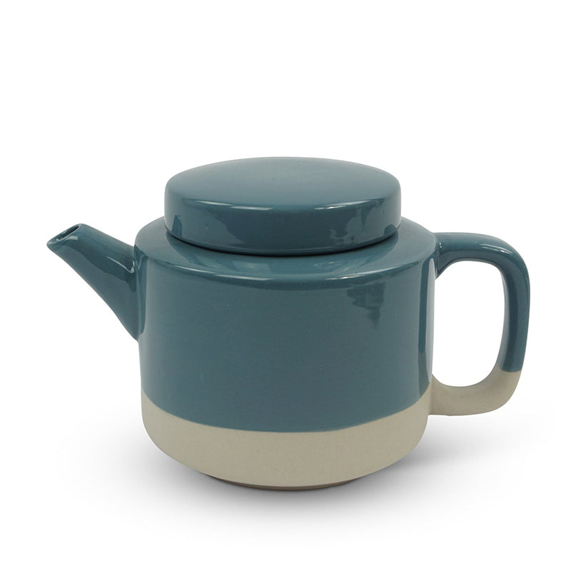 Zweifarbige CYL Teekannen von KINTA, 
Steingut, FAIR TRADE und nachhaltig produziert, Farbe Blau/Beige,
Höhe 13 cm, Ø 13 cm / Volumen 950 m
Online-Shop Home-and-Kitchen.de 