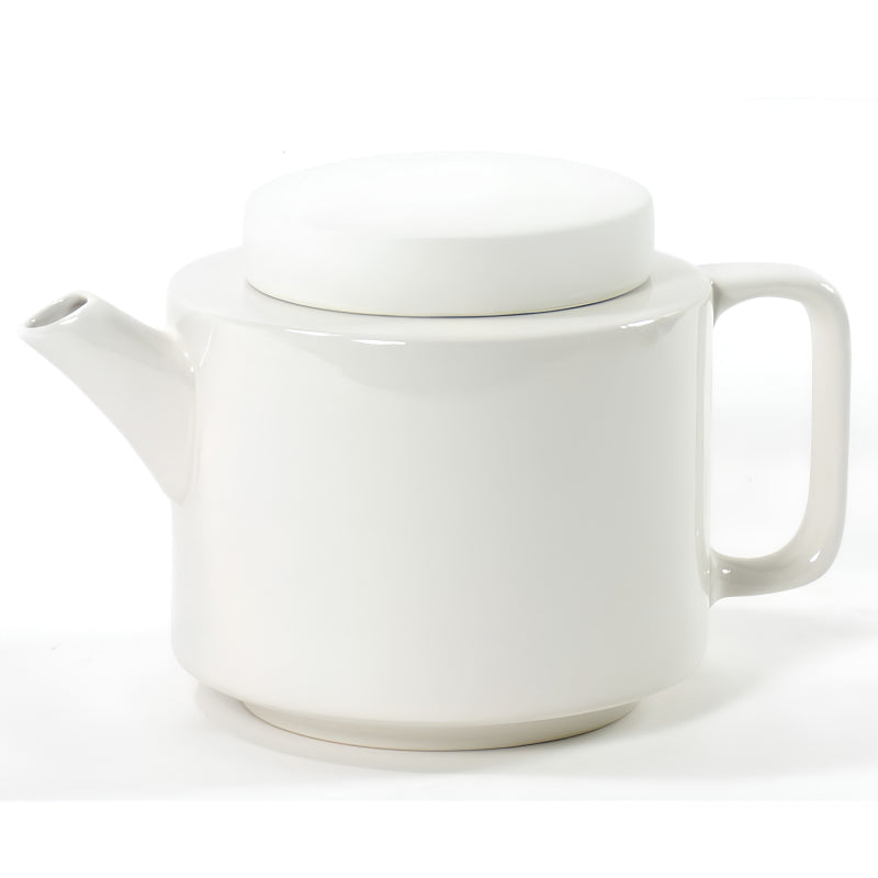 Teekannen CYL von KINTA, Steingut,  weiß glänzend, Deckel: matt, großer Henkel, Größe 1350 ml: Höhe 14,5 cm, Ø 14,5 Online-Shop Home-and-Kitchen.de