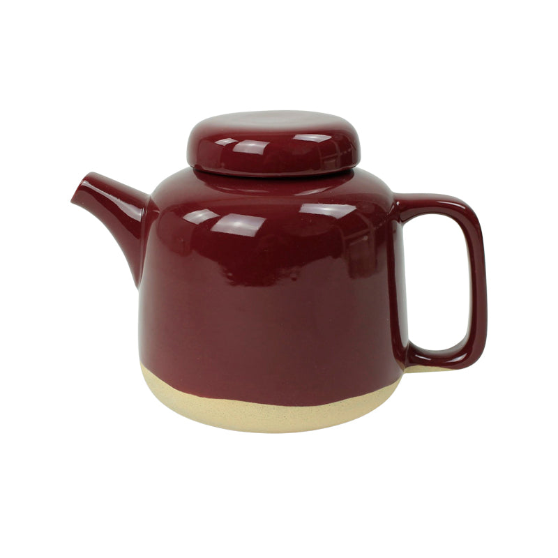 Brombeer-farbene RUTUNDA Teekannen von KINTA, glänzend glasiert, mit kleinen Sprenkeln, großer Henkel, Größe 1250 ml, Höhe 14 cm, Ø 12 cm, Online-Shop Home-and-Kitchen.de
