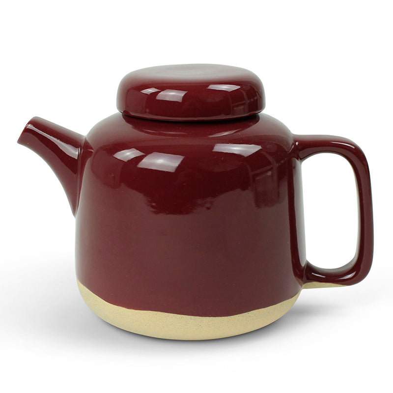 Brombeer-farbene RUTUNDA Teekanne von KINTA, glänzend glasiert, mit kleinen Sprenkeln, 1250 ml, Höhe 14 cm, Ø 12 cm, Online-Shop Home-and-Kitchen.de
