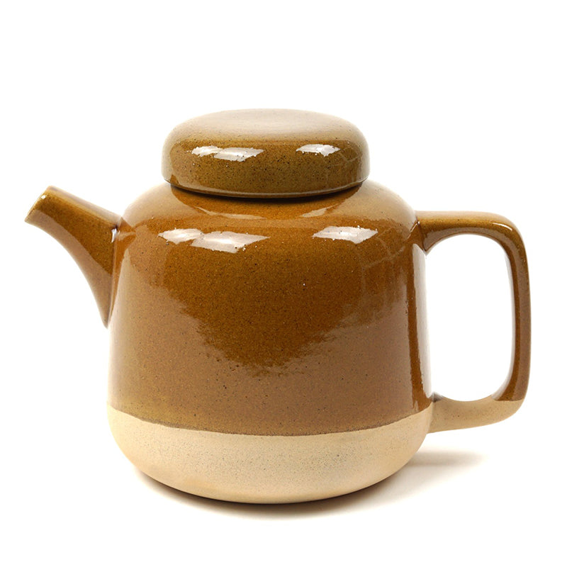 Teekanne RUTUNDA von KINTA, glänzend glasiert, hellbraun, mit kleinen Sprenkeln, Online-Shop Home-and-Kitchen.de