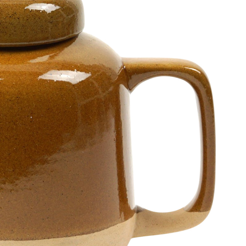 Großer Henkel an hellbrauner RUTUNDA Teekanne von KINTA, glänzend glasiert, Online-Shop Home-and-Kitchen.de