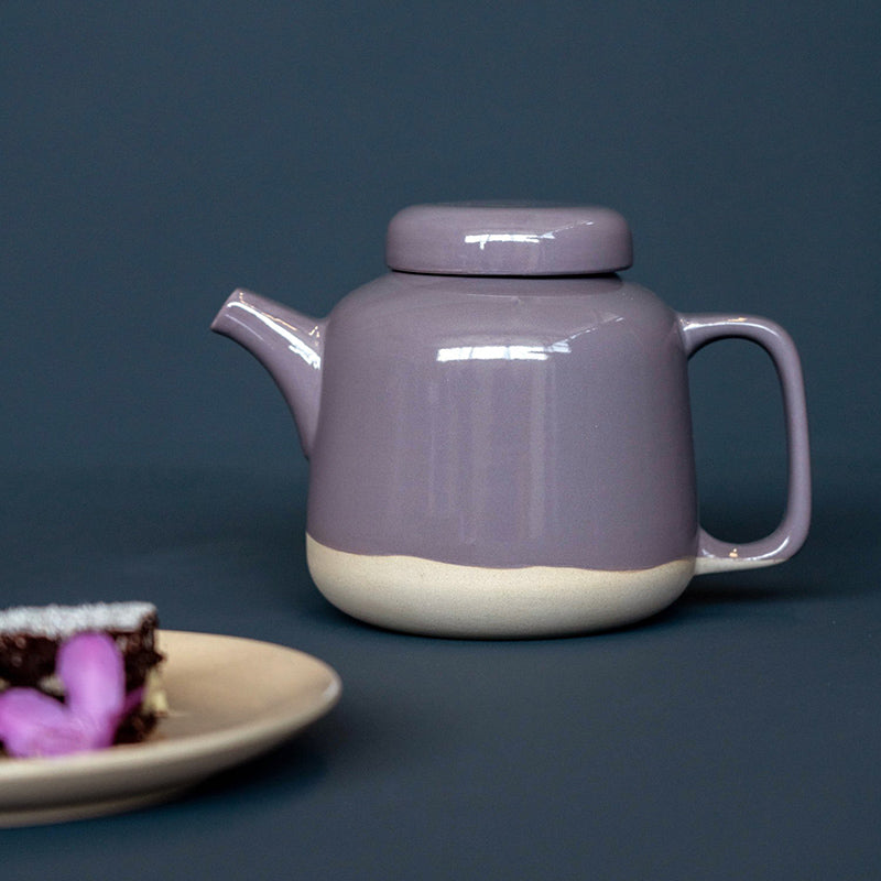 RUTUNDA Teekannen von KINTA, glänzend glasiert,lila, mit kleinen Sprenkeln, FAIR TRADE und nachhaltig produziert,  Online-Shop Home-and-Kitchen.de