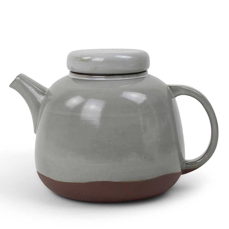 Tonrand an grauer SOFT XL Teekanne von KINTA, Steingut
FAIR TRADE und nachhaltig produziert, 
Größe: Höhe 16 cm, Ø 16 cm / Volumen 1,4 Liter, Online-Shop Home-and-Kitchen.de