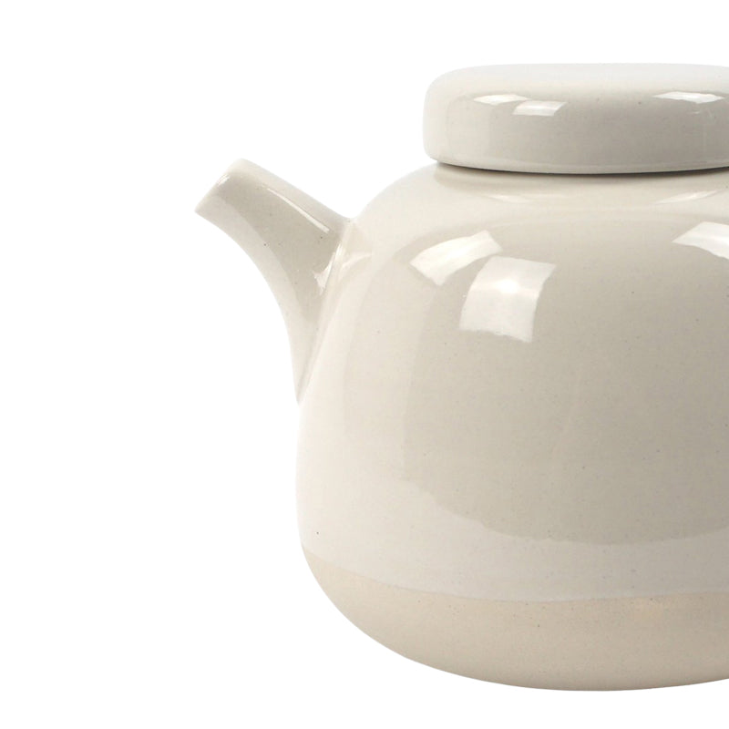 Ausgießer an weiß-glasierter SOFT XL Teekanne von KINTA, Steingut, 
Größe: Höhe 16 cm, Ø 16 cm, Online-Shop Home-and-Kitchen.de