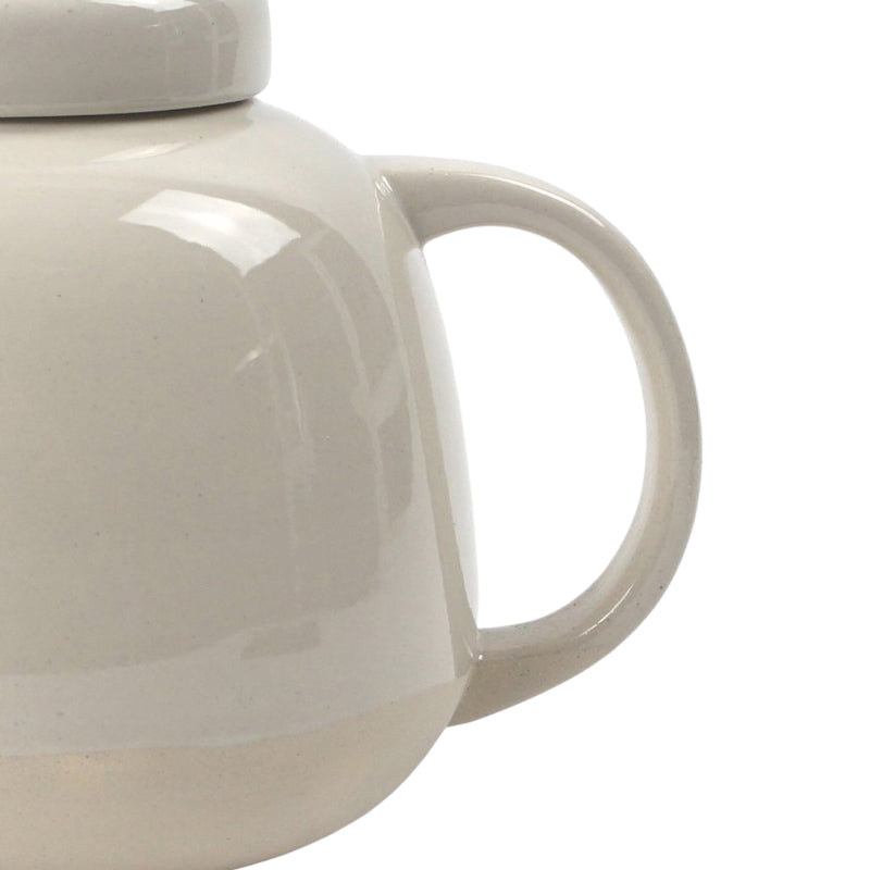 Weiß-glasierte SOFT XL Teekanne von KINTA, mit großem Henkel, Steingut, 
Online-Shop Home-and-Kitchen.de
