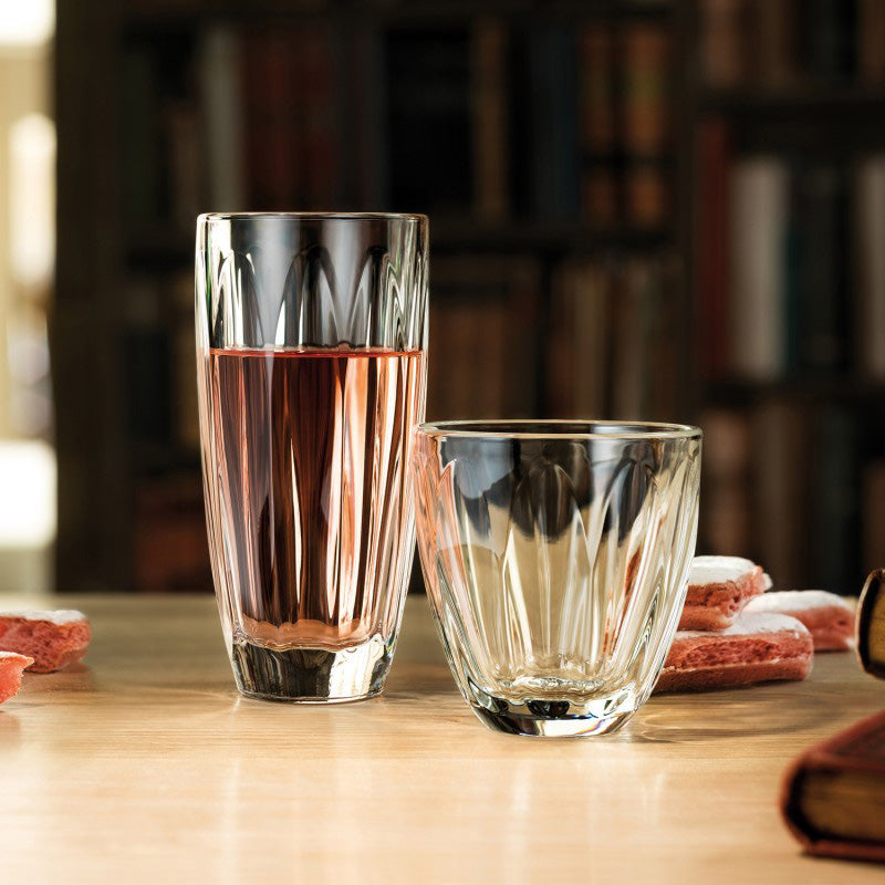 Stilvolle Longdrink- und Wassergläser LILYaus gleicher Serie, kombinierbar, 350 ml,  spülmaschinengeeignet, geschwungene Linien