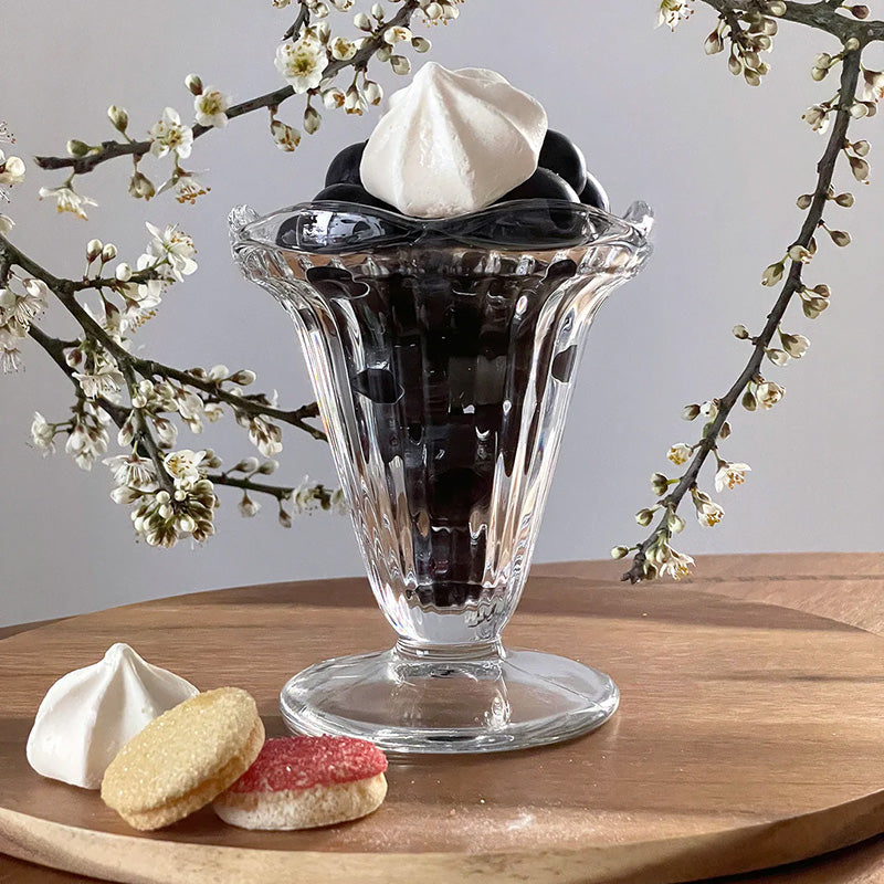La Rochere Eisbecher CADETTE mit Wellenrand im 6er Set, 200 ml, auch für Vor- und Nachspeisen, Höhe 12 cm