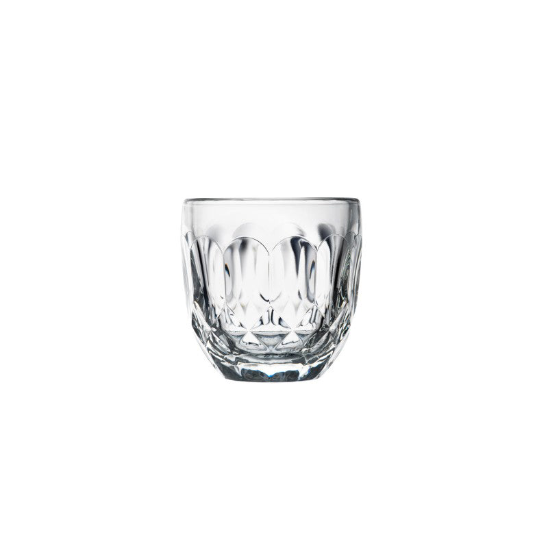 Espressogläser FACETTE von La Rochere, im 6er Set, 100 ml, Facettenmuster im Retro-Stil, passt unter alle Kaffeeautomaten und Siebträgermaschinen