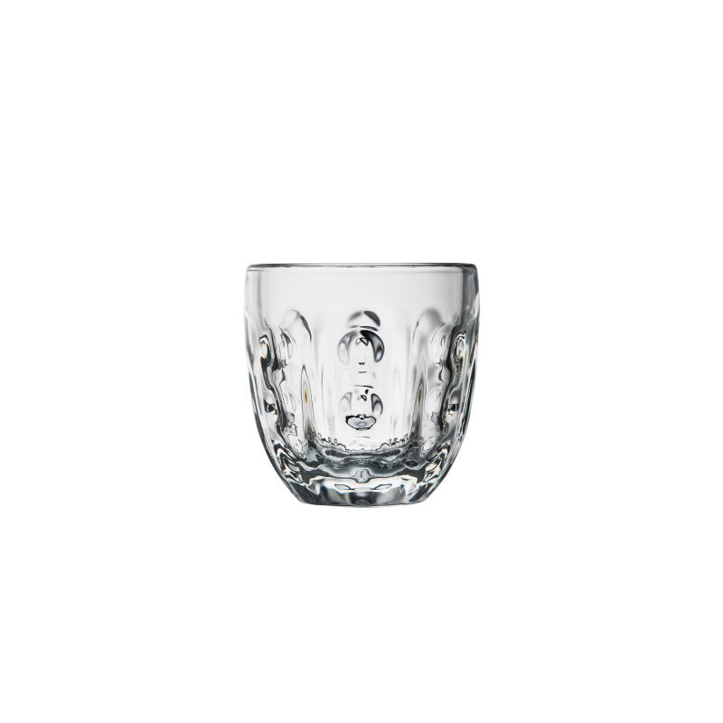 Geo-Espressogläser von La Rochere, 100 ml, im 6er Set, Höhe 6,3 cm, passend für viele Kaffeeautomaten, geometrische Struktur aus Punkten und Linien, kombinierbar mit den Trinkgläsern GEO