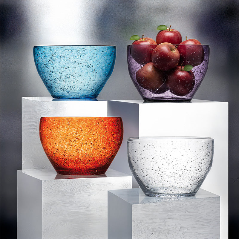 La Rochère Salatschüssel/Obstschale, mundgeblasen, hochwertiges, massives Kristallglas, verschiedene Farben