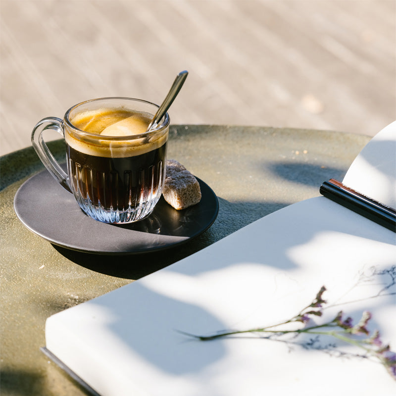 La Rochere Glas-Kaffeetasse Quessant mit Henkel, 6er Set, 250 ml, stapelbar, in der Serie auch die größere Kaffeetasse 