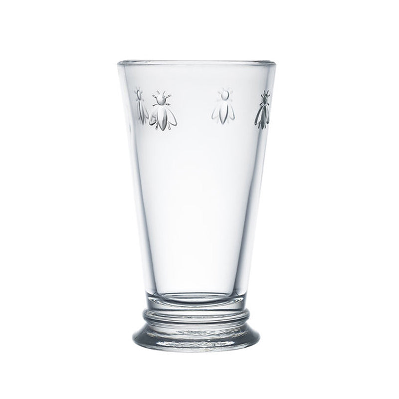 ABEILLE Longdrinkglas von La Rochere, 460 ml, 6er Set, mit Bienen-Relief, ausreichend Platz für Eiswürfel und Garnituren, hohe Form