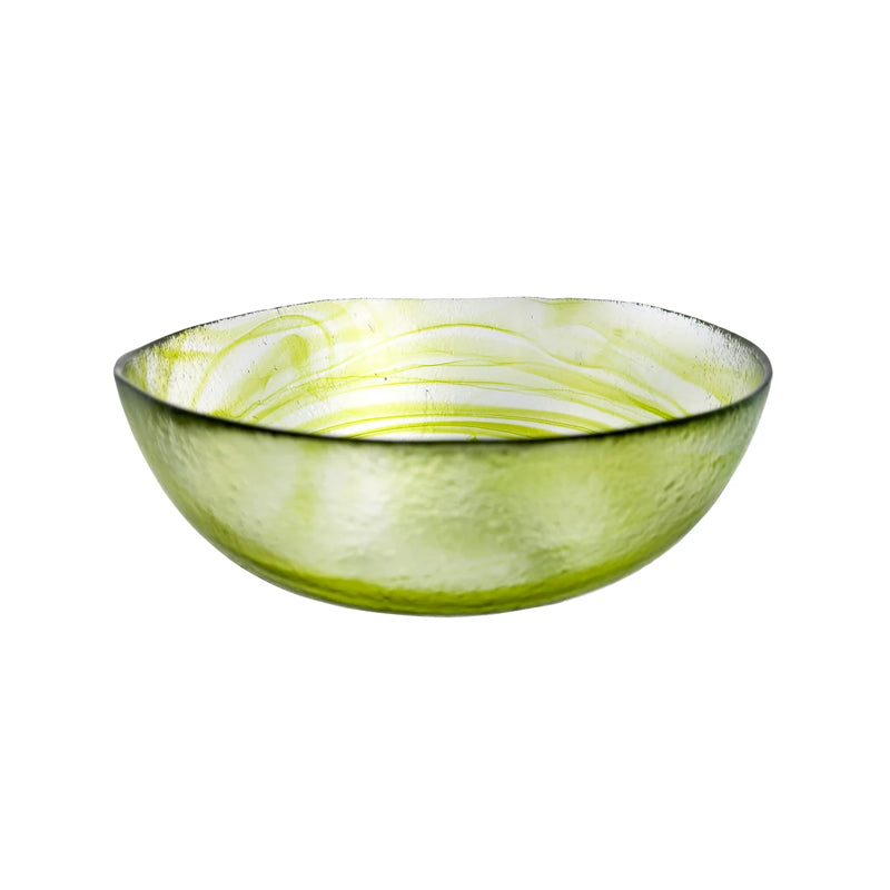 Salatschüssel/Obstschale in der Farbe Grün von La Rochère aus Frankreich, aus Kristallglas, ein Unikat, da handgefertigt. Online-Shop Home-and-Kitchen.de