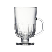 Flore Glastassen im 4er Set, La Rochere, Frankreich, 330 ml, mit kleinem Standfuss, Art-Deco-Stil, versetzter Henkel