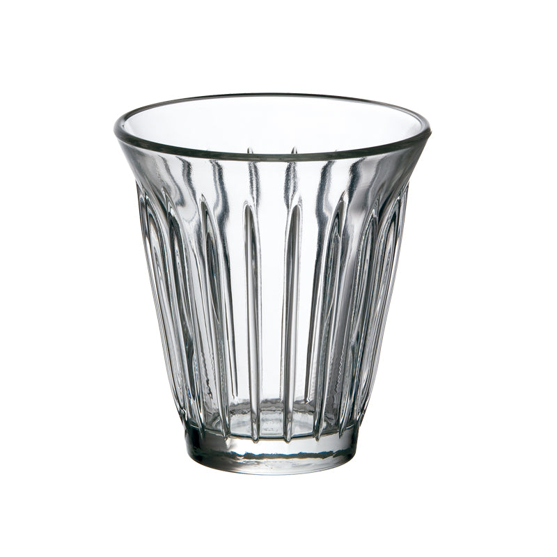 La Rochere Trinkgläser 6er Set ZINC,
moderne Industrie-Ästhetik, 
für Kaffeespezialitäten, Wasser und Desserts, platzsparendes Stapeln im Schrank und spülmaschinenfest

Volumen 190 ml