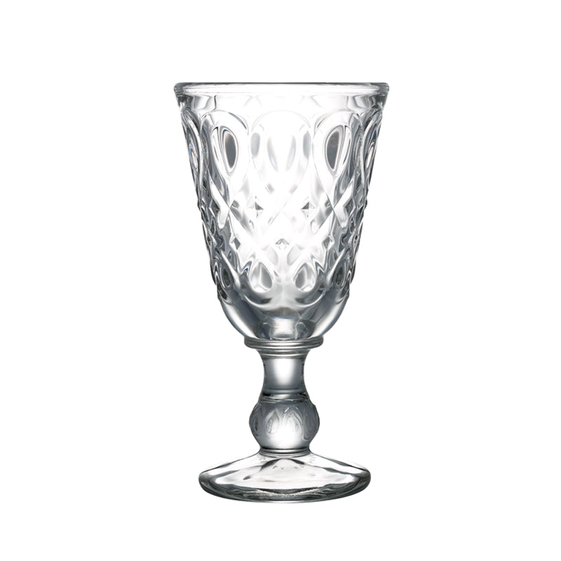 Weingläser LYONNAIS aus der Glashütte La Rochere aus Frankreich,  Reliefs im Renaissance-Stil und kleinem verzierten Stil.
Werden gerne auch als Wassergläser genommen, 
230 ml Volumen, im 6er Set
