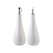 Essig und Öl-Set NESTLE von Ladelle in weiß,  Tropfenform, weiße glatte Keramik mit grauen Sprenkeln, unterschiedliche Verschlüsse in Weiß und Schwarz
Online-Shop Home-and-Kitchen.de