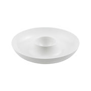 Ladelle Serviergeschirr Alto Chip & Dip, weisse Keramik, Gesamt-Durchmesser 32,5 cm, Durchmesser Schale 14 cm