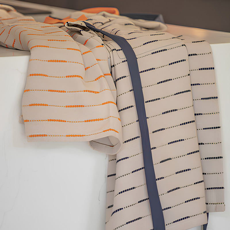 Blau/beige Ladelle Küchenschürze Eco recycled Dash, mit blauem, modischem Muster, 89 x 70 cm, verstellbarer Nackenschieber, Taillenband, maschinenwaschbar.