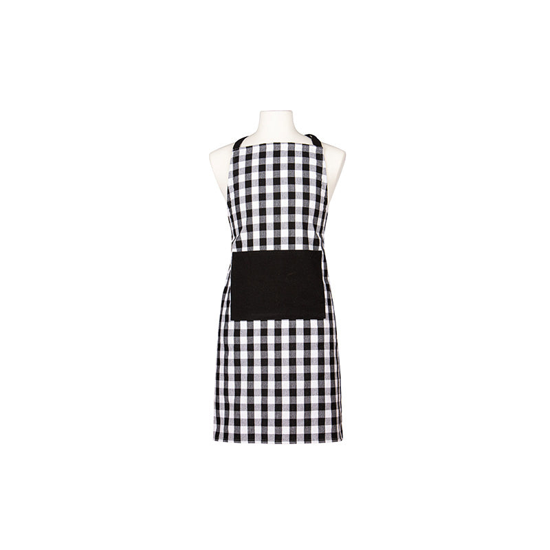 Ladelle Küchenschürze Eco Gingham, in den Farben schwarz/weiß, Karomuster, Baumwolle, 89 x 70 cm, maschinenwaschbar