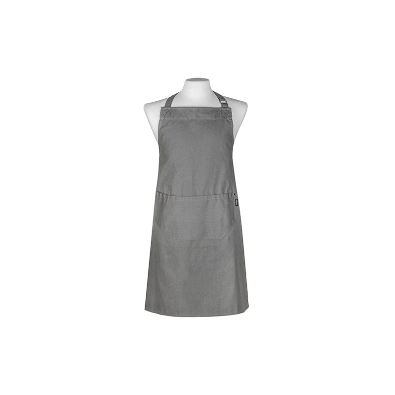 Küchenschürze Lennox von Ladelle, Farbe Grau/Eukalyptus, grosse Tasche vorne, 100 % Baumwolle, 90 x 69 cm, verstellbarer Nackenschieber