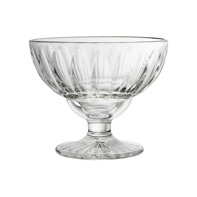 Große Eisschalen ELISE, 400 ml, von La Rochere, 6er Set,  runde, klassische Form, Standfuß, Facettenschliff