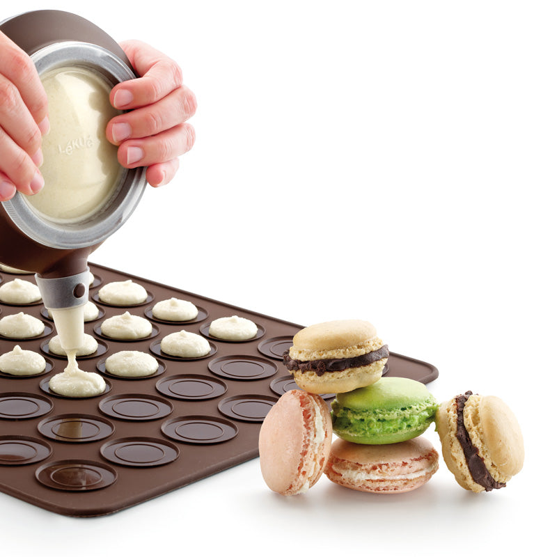 Backmatte Macarons von Lekue, 40x30 cm, hergestellt aus 100 % Platin-Silikon, für 24 Gebäckstücke, antihaftend, spülmaschinengeeignet