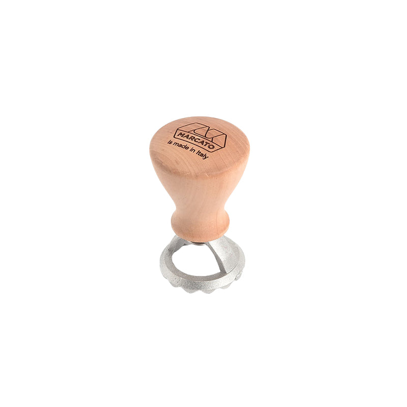 Mini-Ausstecher/Stampini für Ravioli oder Plätzchen, auch für Fondant, Butter etc., 30 mm, mit Holzgriff, Stempel aus Aluminiumguss, von Marcato