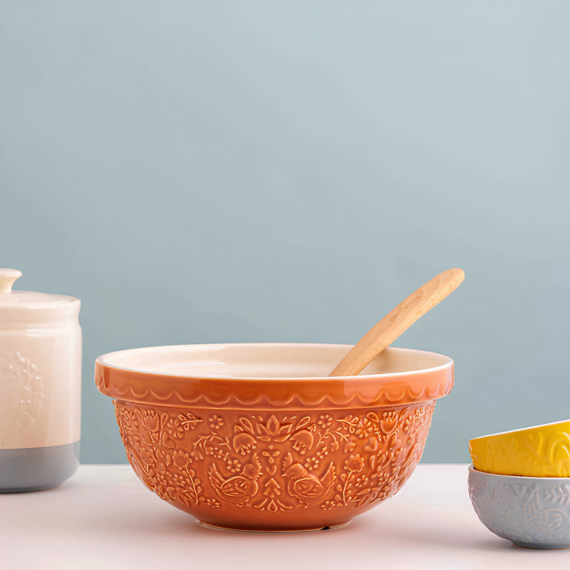 Steingut Rührschüssel Home to Roost, Farbe: Orange, von Mason Cash, im Online-Shop Home-and-Kitchen.de