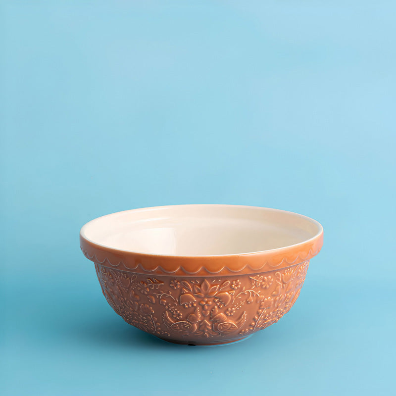 Orange Mason Cash Steingut Rührschüssel Home to Roost,mit Hahn und Henne, innenansicht weiß,  im Landhaus-Style im Online-Shop Home-and-Kitchen.de