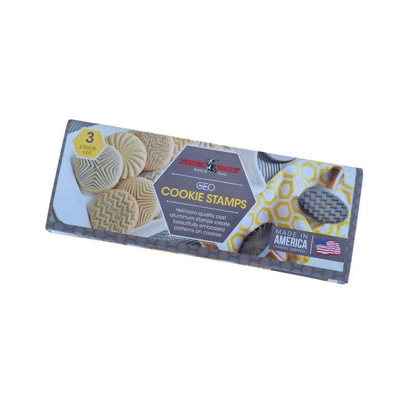 Runde GEO Plätzchen-Stempel von Nordic Ware im 3er Set, aus Aluminiumguss, mit verschiedenen Mustern, Online-Shop Home-and-Kitchen.de
