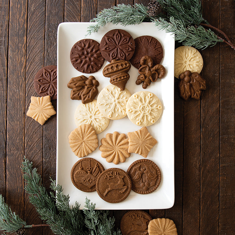Von Nordic Ware für die Weihnachtsbäckerei: Plätzchen-Stempel im 3er Set mit verschiedenen Motiven

