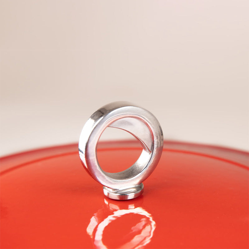 Deckel für ovalen Gusseisen-Bräter, in der Farbe Rot, Deckelknopf, Online-Shop Home-and-Kitchen.de