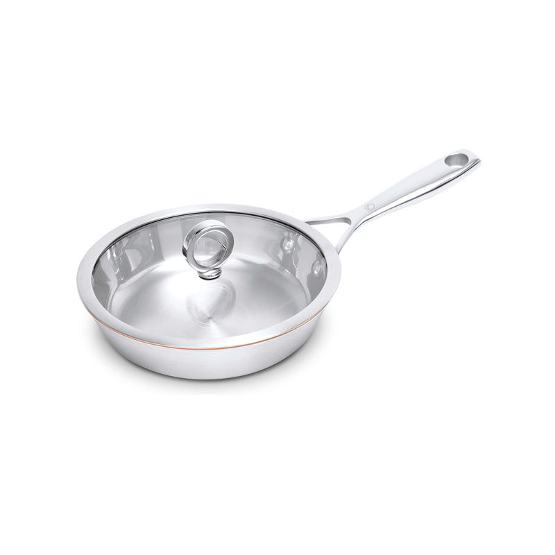 Unbeschichtete Kupferkern-Bratpfanne von Olavson,  Stielgriff, Durchmesser 20 cm, PFAS-frei, 
Online-Shop Home-and-Kitchen.de