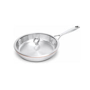 Olavson Kupferkern-Pfanne, Durchmesser 28 cm, mit angenietetem Deckel, Glasdeckel mit Ringgriff, Online-Shop Home-and-Kitchen.de