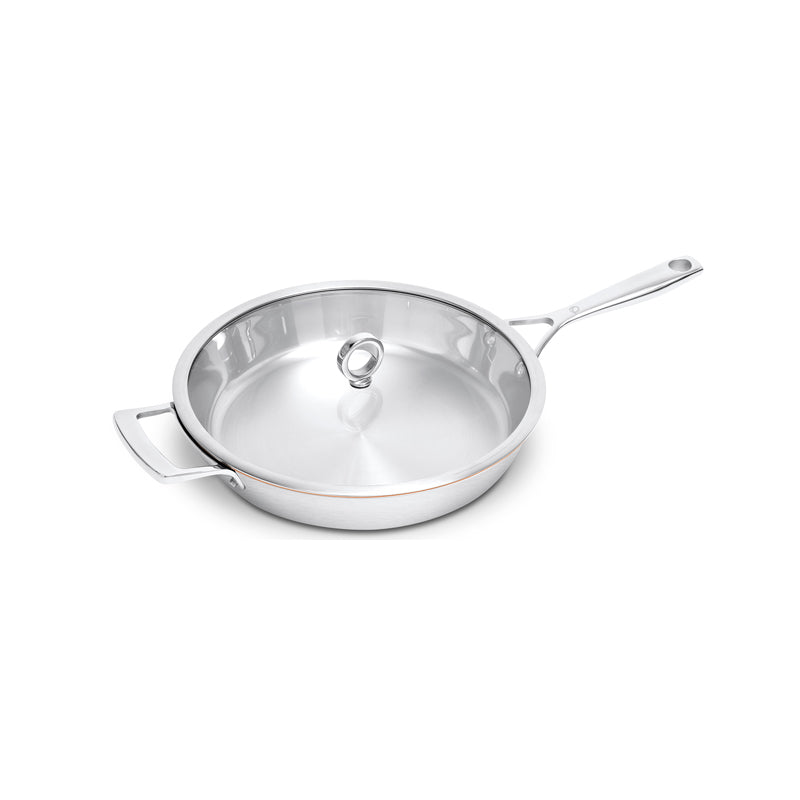 Olavson Kupferkern-Pfanne, 30 cm,  Glasdeckel mit Ringknopf, PFAS-frei, mit 2 Griffe,  Online-Shop Home-and-Kitchen.de