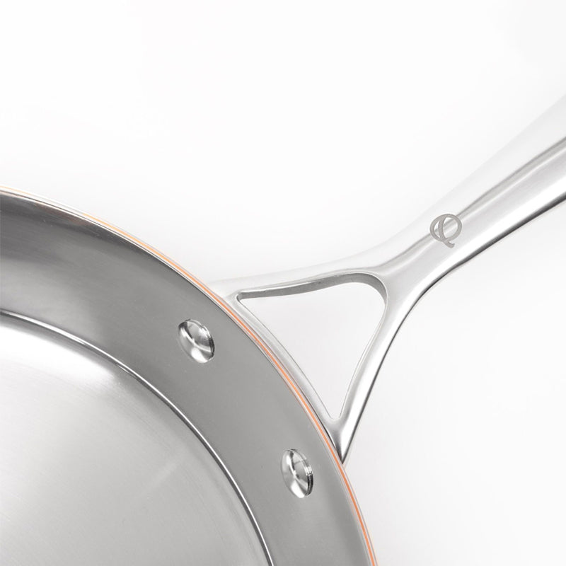 Angenieteter, ergonomischer Griff   Kupferkern-Pfanne von Olavson Online-Shop Home-and-Kitchen.de
