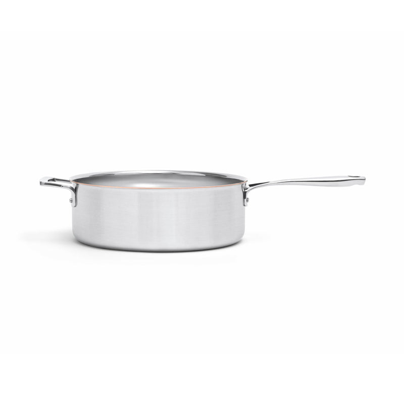 Randhöhe 10,6 cm beim Kupferkern Schmortopf von Olavson, PFAS-frei, mit genietetem Stielgriff und zweitem Griff am Topfrand
Online-Shop Home-and-Kitchen.de