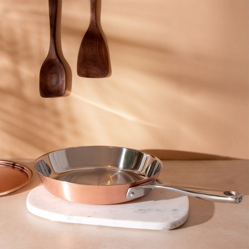 Kupferpfanne von Olavson, PURE EDITION, Stielgriff, Größe 24 oder 28 cm, unbeschichtet, Online-Shop Home-and-kitchen.de